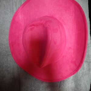 New York & Company Vibrant Pink Suede Cowgirl Hat